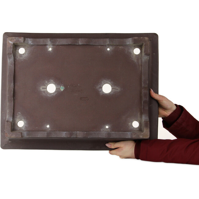 Pot à bonsaï rectangulaire non émaillé de Yamaaki - 470 x 425 x 147 mm