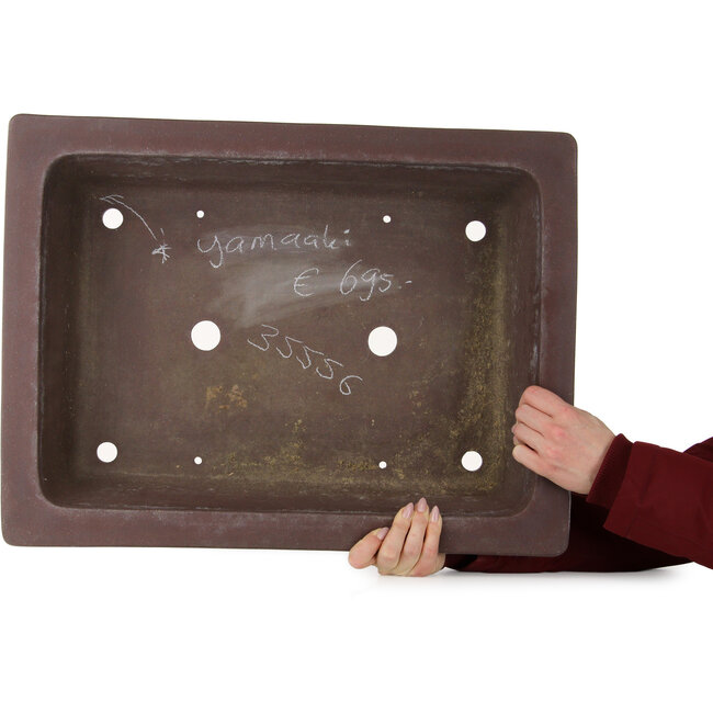 Pot à bonsaï rectangulaire non émaillé de Yamaaki - 470 x 425 x 147 mm