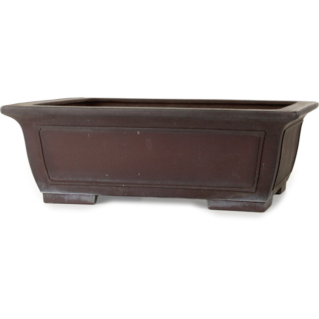 Rectangular unglazed bonsai pot by Yamaaki - 605 x 485 x 205 mm