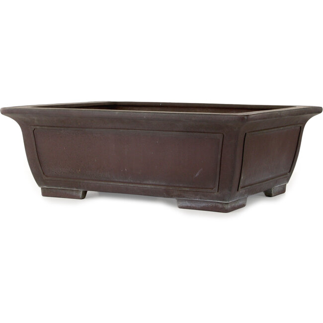Rectangular unglazed bonsai pot by Yamaaki - 605 x 485 x 205 mm