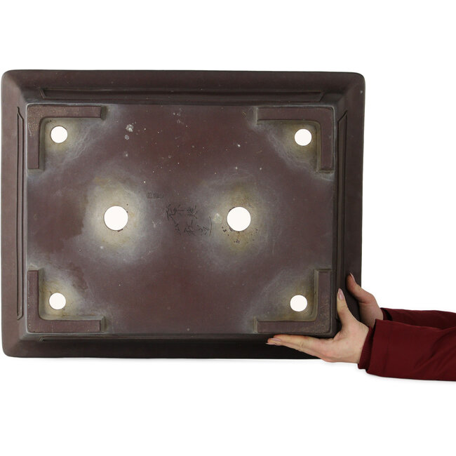 Pot à bonsaï rectangulaire non émaillé de Yamaaki - 605 x 485 x 205 mm