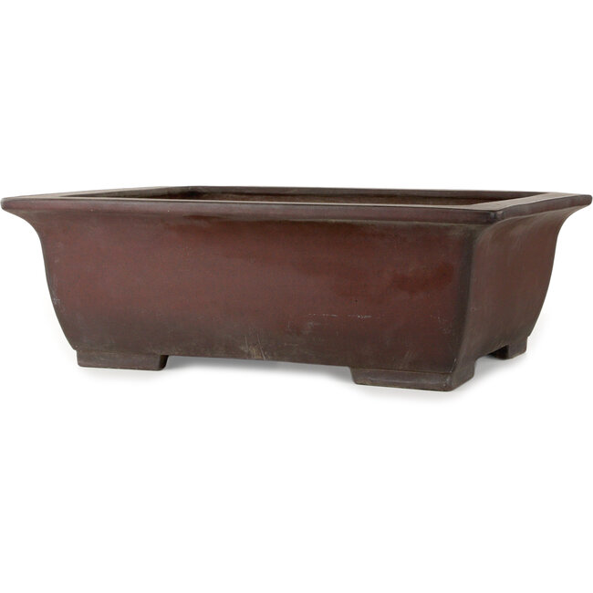 Rectangular unglazed bonsai pot by Yamaaki - 602 x 485 x 205 mm