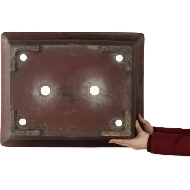 Pot à bonsaï rectangulaire non émaillé de Yamaaki - 602 x 485 x 205 mm