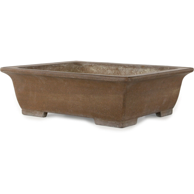 Rectangular unglazed bonsai pot by Yamaaki - 473 x 390 x 148 mm