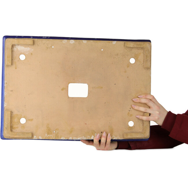Pot à bonsaï rectangulaire bleu - 555 x 390 x 75 mm