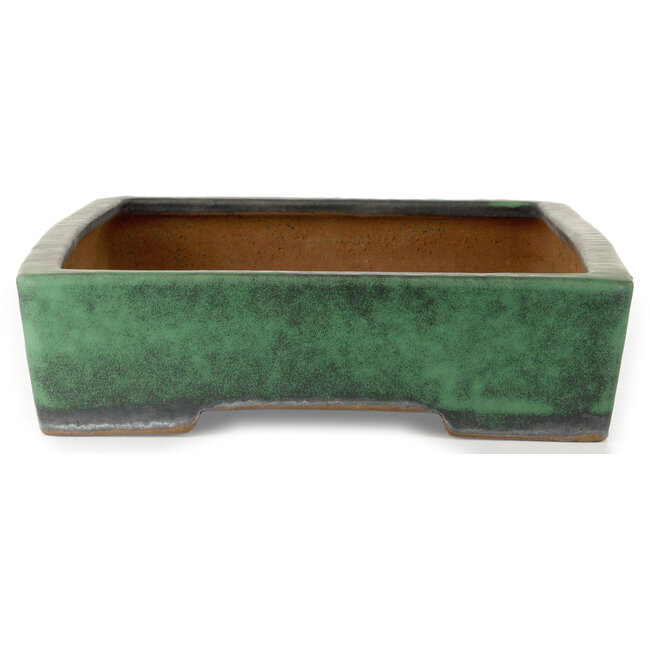 Rectangular green bonsai pot by Shuhou - 570 x 407 x 105 mm