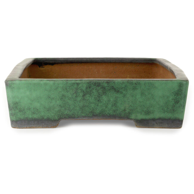 Pot à bonsaï rectangulaire vert de Shuhou - 570 x 407 x 105 mm
