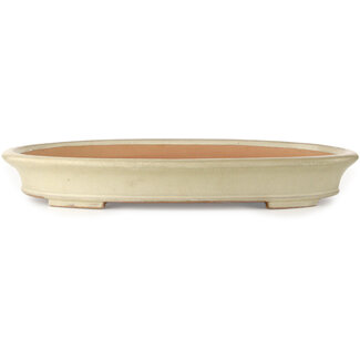 552 mm oval off-white craquelé pot from China