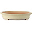 Oval off-white craquelé bonsai pot - 552 x 425 x 75 mm