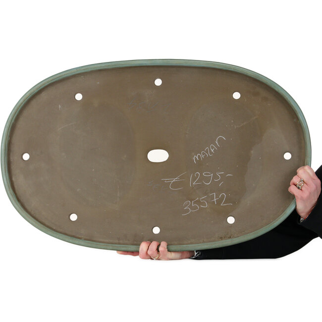 Pot ovale vert pour bonsaï de Mazan - 760 x 475 x 50 mm