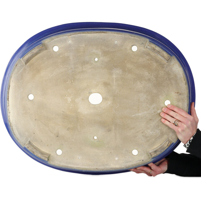 Vaso bonsai ovale blu di Mazan - 685 x 540 x 145 mm