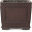 Square unglazed bonsai pot by Yamaaki Toshio (third generation) - 163 x 163 x 138 mm