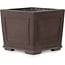 Maceta cuadrada sin esmaltar para bonsái de Yamaaki Toshio (tercera generación) - 163 x 163 x 138 mm