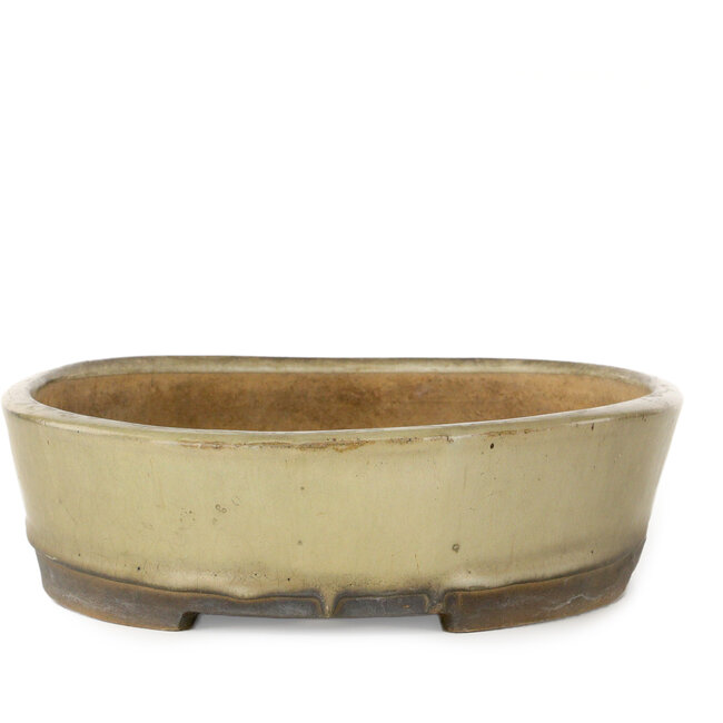 Oval off-white bonsai pot by Nakawatari - 370 x 255 x 68 mm