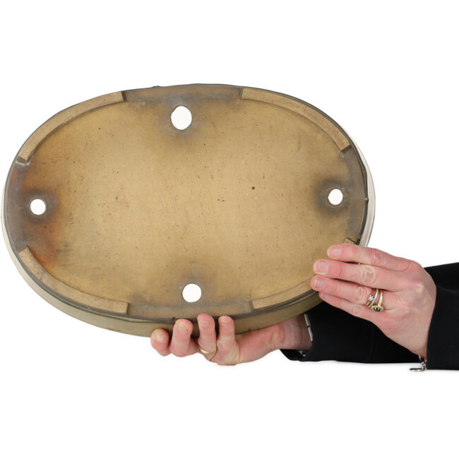 Pot à bonsaï ovale blanc cassé par Nakawatari - 370 x 255 x 68 mm