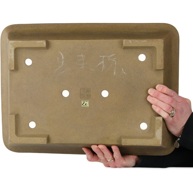 Pot à bonsaï rectangulaire non émaillé de Maruhei - 445 x 330 x 108 mm