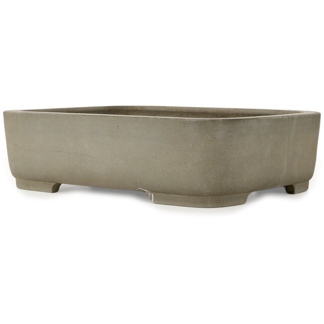 Rectangular unglazed bonsai pot by Kisen Ikkoudou - 410 x 320 x 110 mm