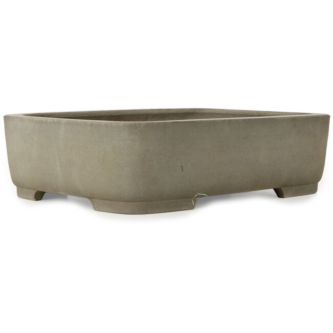 Rectangular unglazed bonsai pot by Kisen Ikkoudou - 410 x 320 x 110 mm