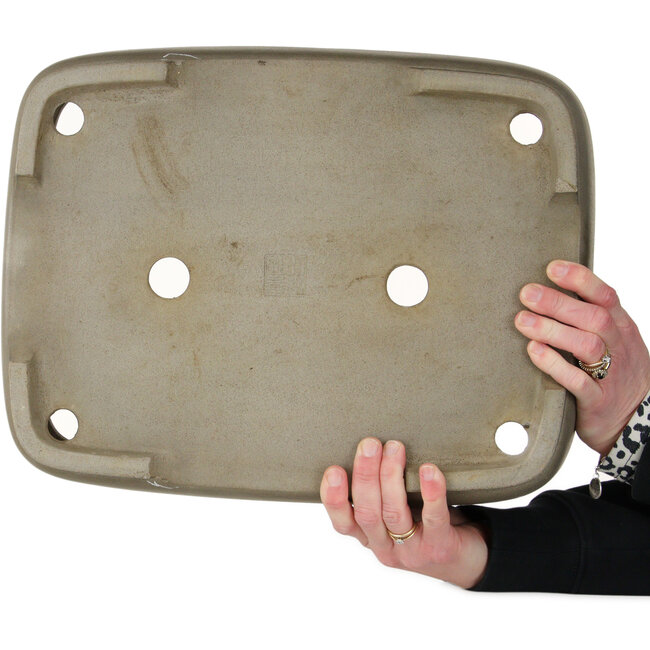 Maceta rectangular sin esmaltar para bonsái de Kisen Ikkoudou - 410 x 320 x 110 mm