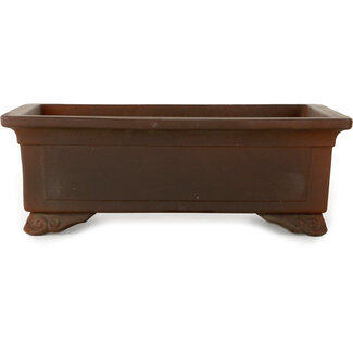 toshun Vaso bonsai rettangolare non smaltato da 405 mm di Toshun, Tokoname, Giappone