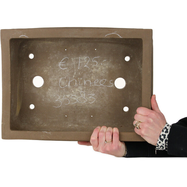 Maceta rectangular para bonsái sin esmaltar - 415 x 315 x 135 mm