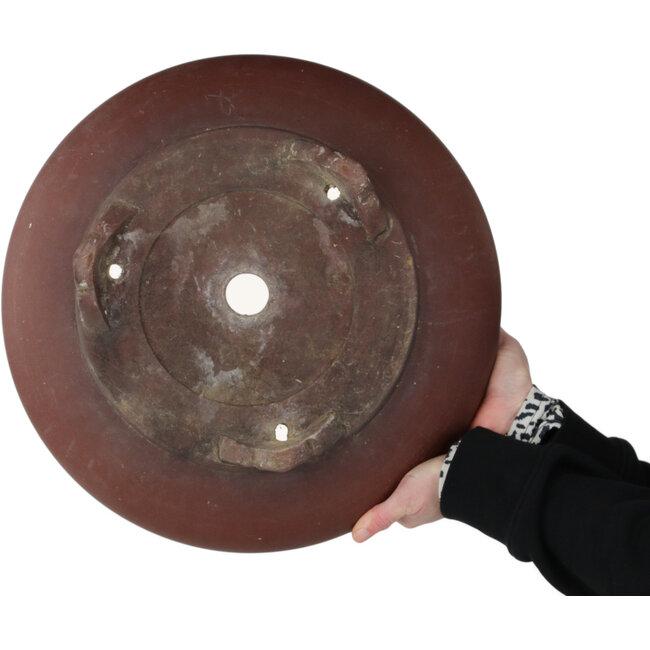 Ronde, ongeglazuurde bonsaipot - 415 x 415 x 115 mm
