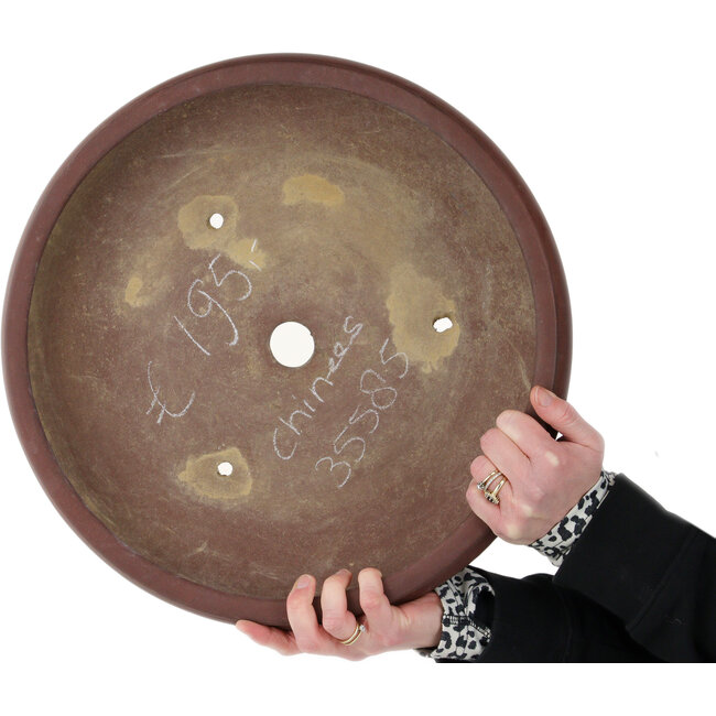 Ronde, ongeglazuurde bonsaipot - 415 x 415 x 115 mm