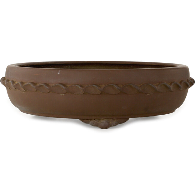 Ronde, ongeglazuurde bonsaipot van Shoko - 490 x 490 x 140 mm