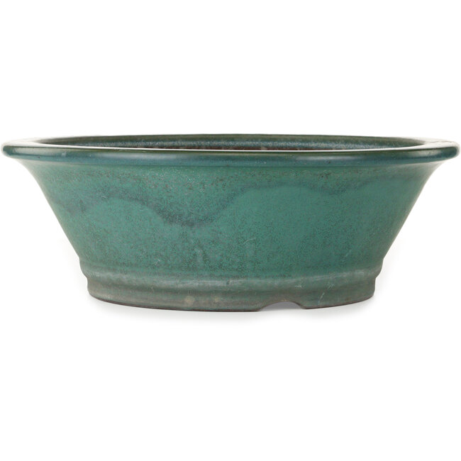 Round green bonsai pot by Yamaaki - 445 x 445 x 145 mm