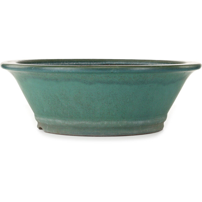 Round green bonsai pot by Yamaaki - 445 x 445 x 145 mm