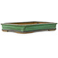Rectangular green bonsai pot by Shuhou - 422 x 285 x 65 mm