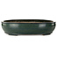 Maceta ovalada para bonsái verde de Seizan (Reihou, Kataoka Katsushi, maestro del horno Seizan) - 445 x 355 x 95 mm
