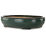 Pot à bonsaï ovale vert par Seizan (Reihou, Kataoka Katsushi, maître four Seizan) - 445 x 355 x 95 mm