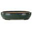 Pot à bonsaï ovale vert par Seizan (Reihou, Kataoka Katsushi, maître four Seizan) - 445 x 355 x 95 mm