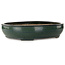 Pot à bonsaï ovale vert par Seizan (Reihou, Kataoka Katsushi, maître four Seizan) - 445 x 355 x 95 mm