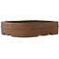 Oval unglazed bonsai pot by Akira Shozan (Mr. Akira Watanabe and Mr. Fumikazu Watanabe, Jukousan) - 452 x 370 x 100 mm