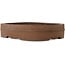 Oval unglazed bonsai pot by Akira Shozan (Mr. Akira Watanabe and Mr. Fumikazu Watanabe, Jukousan) - 452 x 370 x 100 mm