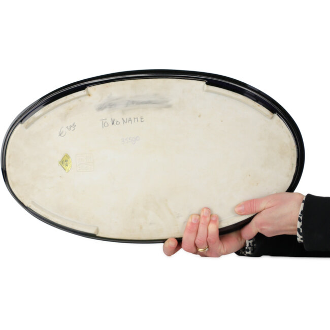 Donkergroene suiban met blauwe tinten - 462 x 268 x 40 mm