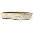 Oval off-white bonsai pot by Yoshimura Shuuhou, 2nd generation. Kataoka Susumu - 355 x 265 x 60 mm