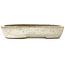 Ovale gebroken witte bonsaipot van Yoshimura Shuuhou, 2e generatie. Kataoka Susumu - 355 x 265 x 60 mm