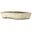 Ovale gebroken witte bonsaipot van Yoshimura Shuuhou, 2e generatie. Kataoka Susumu - 355 x 265 x 60 mm