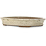 Ovale gebroken witte bonsaipot van Yoshimura Shuuhou, 2e generatie. Kataoka Susumu - 357 x 265 x 55 mm