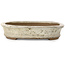 Ovale gebroken witte bonsaipot van Yoshimura Shuuhou, 2e generatie. Kataoka Susumu - 357 x 265 x 55 mm
