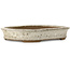 Ovale gebroken witte bonsaipot van Yoshimura Shuuhou, 2e generatie. Kataoka Susumu - 357 x 265 x 55 mm