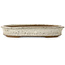 Oval off-white bonsai pot by Yoshimura Shuuhou, 2nd generation. Kataoka Susumu - 357 x 265 x 55 mm