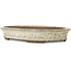 Oval off-white bonsai pot by Yoshimura Shuuhou, 2nd generation. Kataoka Susumu - 357 x 265 x 55 mm