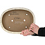 Oval off-white bonsai pot by Yoshimura Shuuhou, 2nd generation. Kataoka Susumu - 357 x 265 x 55 mm
