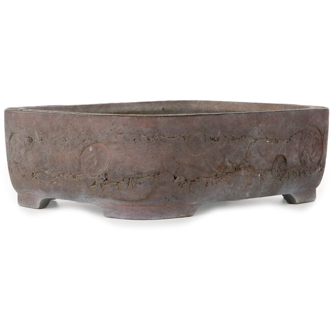 Pot à bonsaï rectangulaire non émaillé de Yamaaki Shosen/Akitsugu/Juudo (première génération) - 335 x 255 x 100 mm