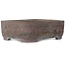 Rechteckige unglasierte Bonsaischale von Yamaaki Shosen/Akitsugu/Juudo (erste Generation) – 335 x 255 x 100 mm