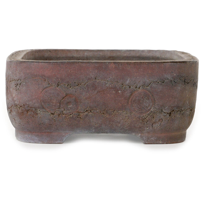 Pot à bonsaï rectangulaire non émaillé de Yamaaki Shosen/Akitsugu/Juudo (première génération) - 335 x 255 x 100 mm
